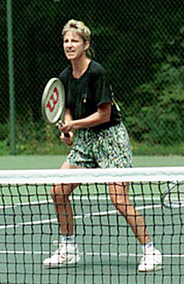 Chris Evert playing tennis at Camp David.png
