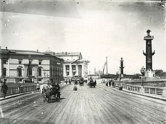 Деревянный Дворцовый мост через Неву в Санкт-Петербурге, 1896 год