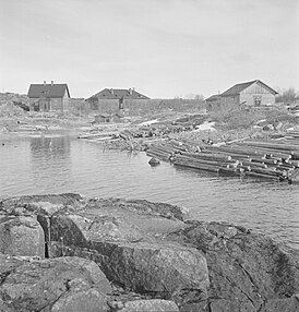 Финские казармы на острове Мёкериккё в 1943 году