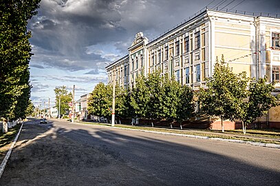 Город Богучар, улица Шолохова. Здание мужской гимназии