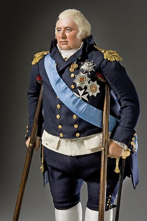 Историческая фигура французского короля Людовика XVIII в смешанной технике, созданная Джорджем С. Стюартом