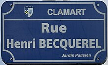 Мемориальная доска на улице Анри Беккереля — Кламар