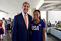 Secretary Kerry Poses for a photo with Olympic gold medalist and track star Allyson Felix in Rio de Janeiro (28787759835).jpg
