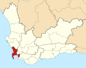 Map of the Western Cape with Cape Town highlighted (2016).svg