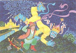 Turkic batyr and dev.jpg