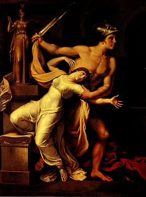 Аякс и Кассандра. картина Иоганна Генриха Вильгельма Тишбейна. XIX век