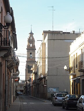 Bonrepòs i Mirambell. Església i carrer Major.jpg