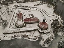Крепость Корела сверху зимой