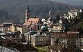 Вид на курортный район и коллегиальную церковь в Баден-Бадене с горы Аннаберг