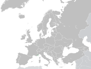 Монако на карте Европы