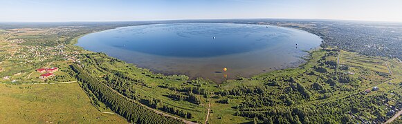 Панорама Плещеева озера и Переславля-Залесского