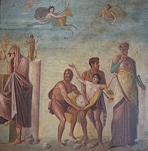 fresco depicting the Sacrifice of Iphigenia, from the House of the Tragic Poet in Pompeii