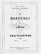 Мазурки для фортепиано, Т.Д.А. Теллефсен, соч. 3, дирижер Марселина Чарторыйская